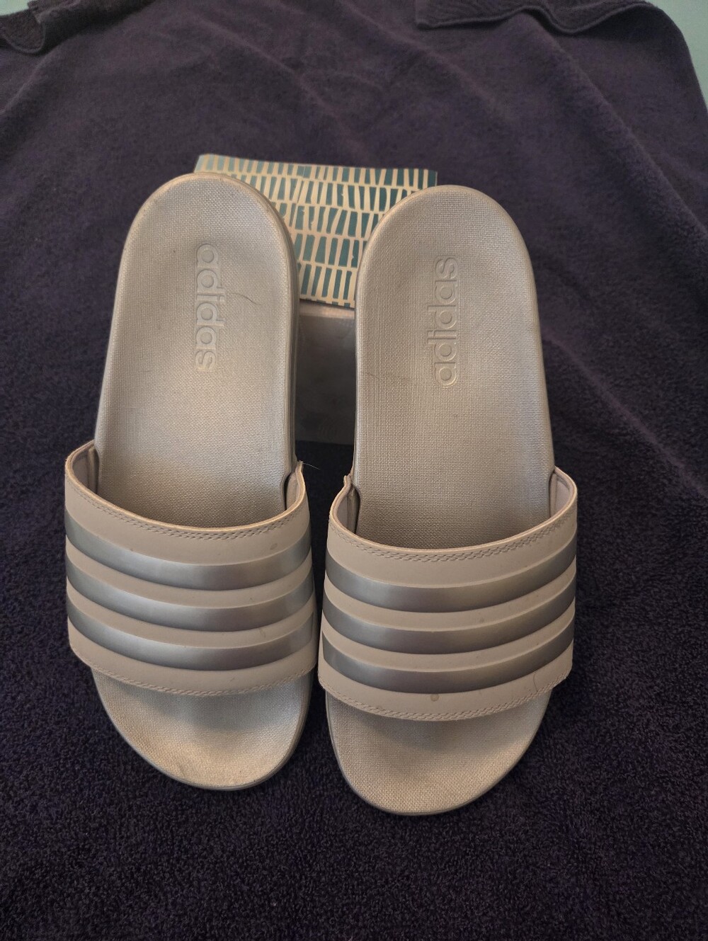 adidas Women's Silver Slide Sandals